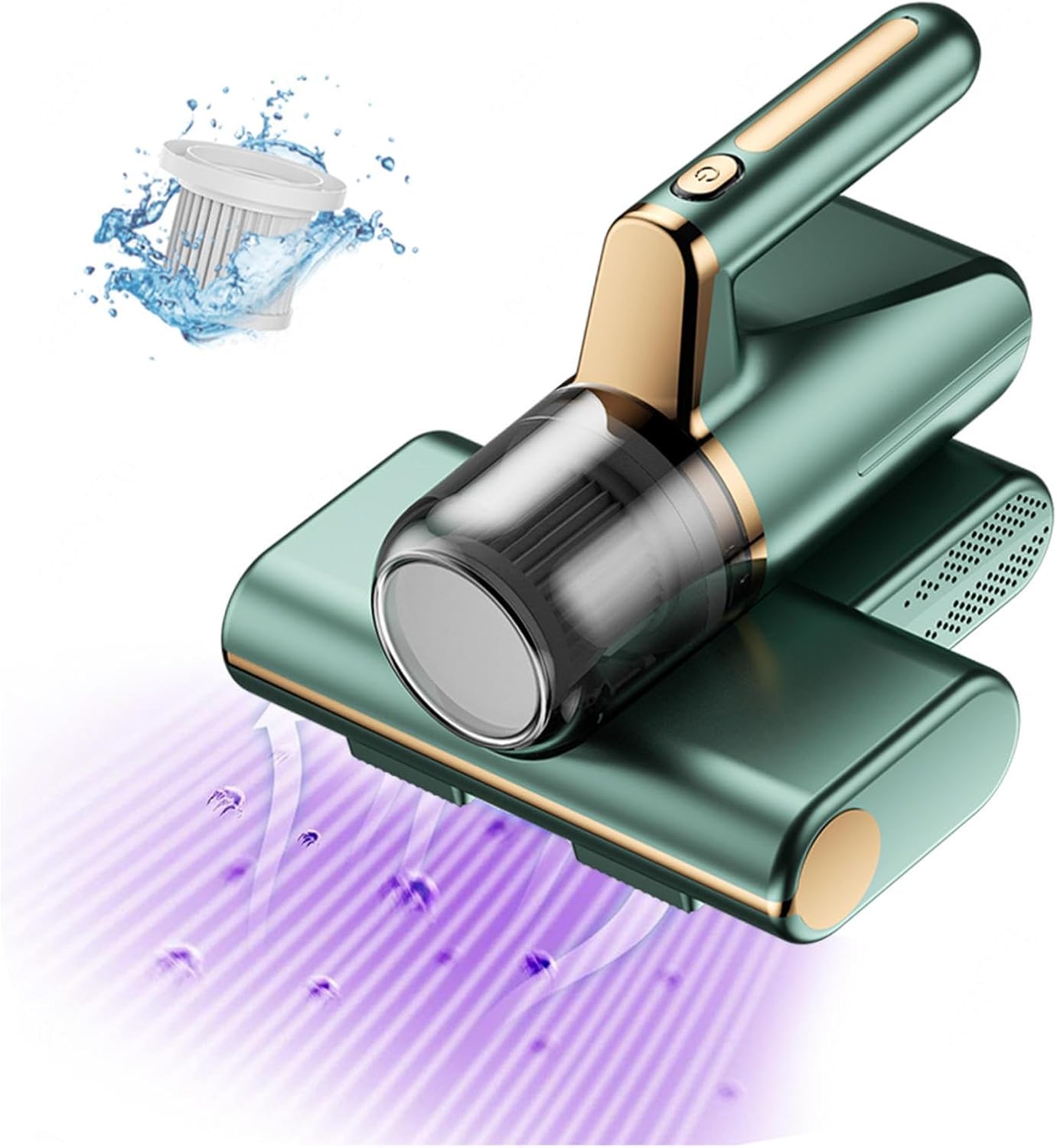 Aspiradora para Colchones De Cama, 3-in-1 Wireless Bed Vacuum and Sterilizer 14kpa Super Suction Mattress Deep Cleaner for Bed, Mattresses, Pillows, Sofa, Carpets,Green