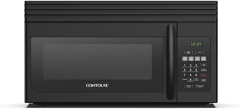 RV Over-the-Range Convection Microwave Oven: 1.6 Cu.Ft. | 1000W | LED | Express Cooking | Ventilation System | Black | RV-450BK-OTR