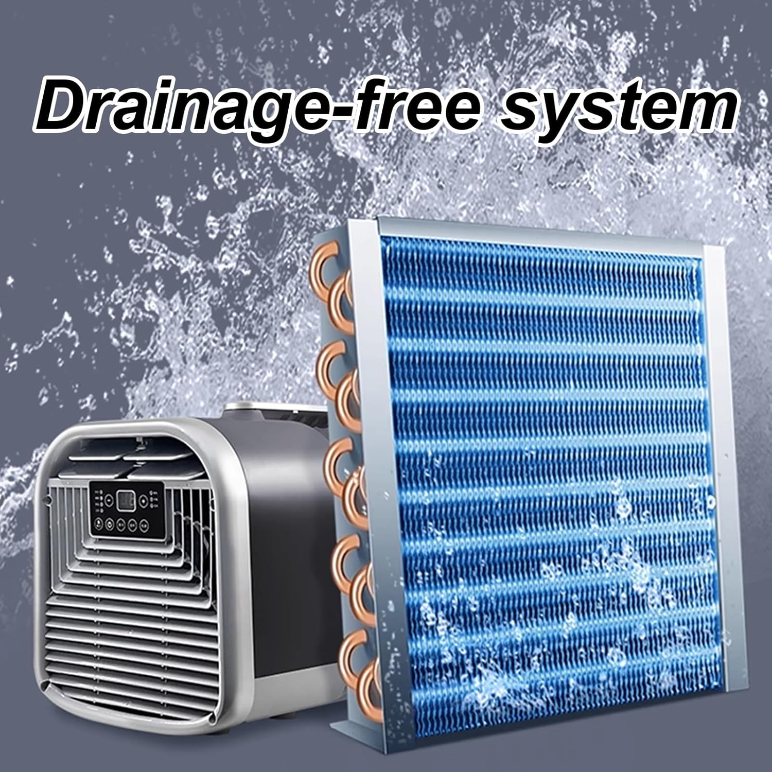 Mini Portable Air Conditioner 3 Wind Speeds 4-in-1 Evaporative Air Cooler with Touch Panel and Remote Control 1-12H Timing for Room, Office, Small Spaces(220v)