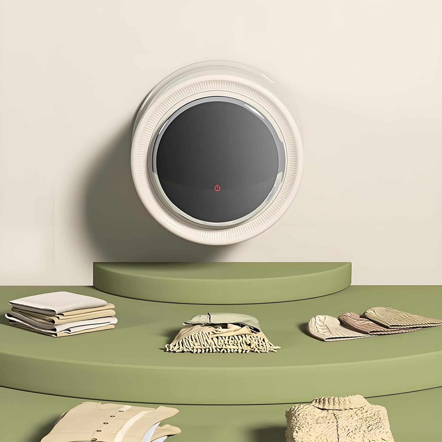 Portable Washing Machine, Wall Hanging Model Underwear Washer, For Apartment Laundry(Size:12.79 * 12.79 * 9.84in,Color:beige)