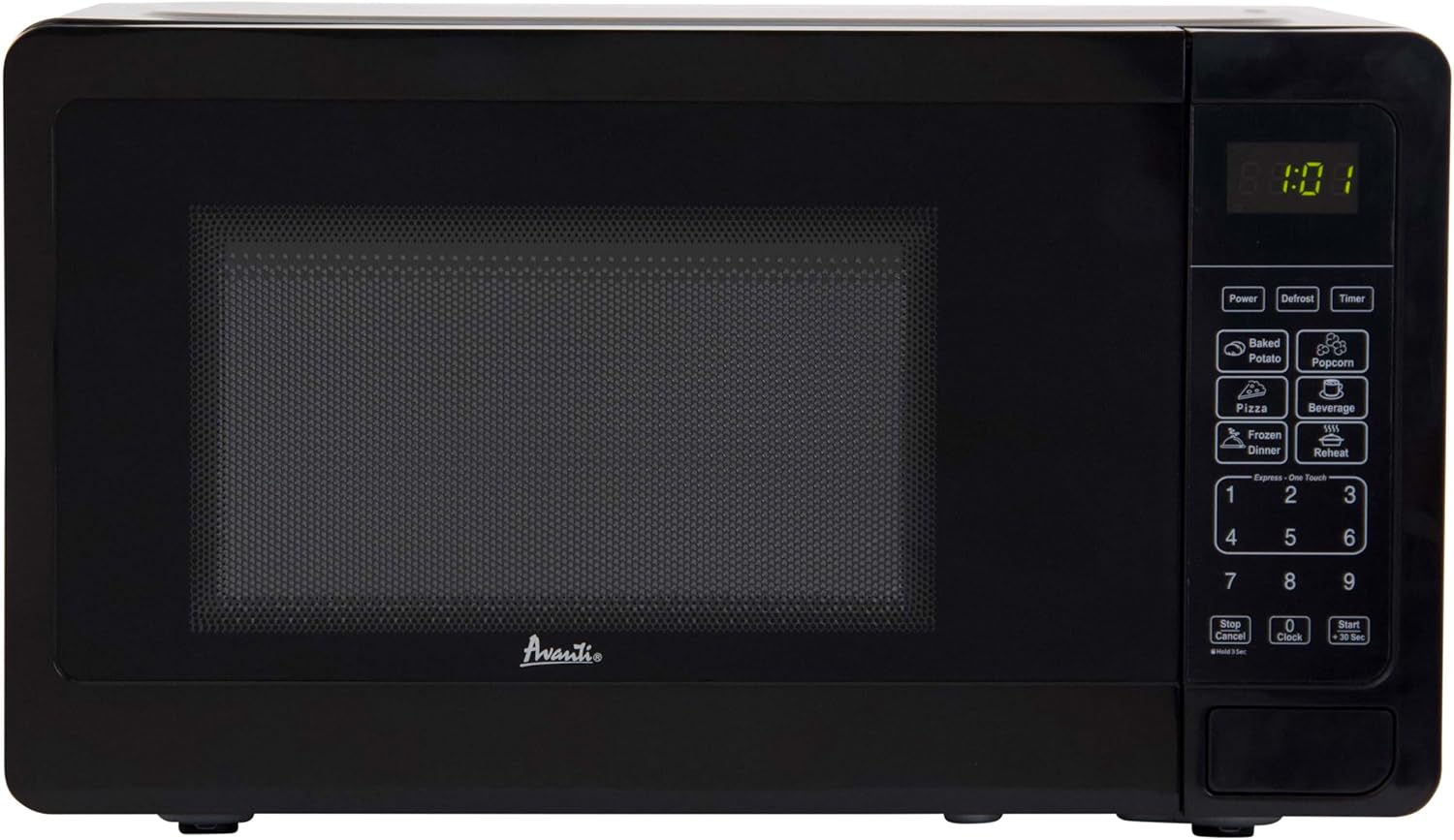 Avanti Microwave Oven 700-Watts Compact with 6 Pre Cooking Settings, Speed Defrost, Electronic Control Panel and Glass Turntable, 0.7-Cu.Ft., Black