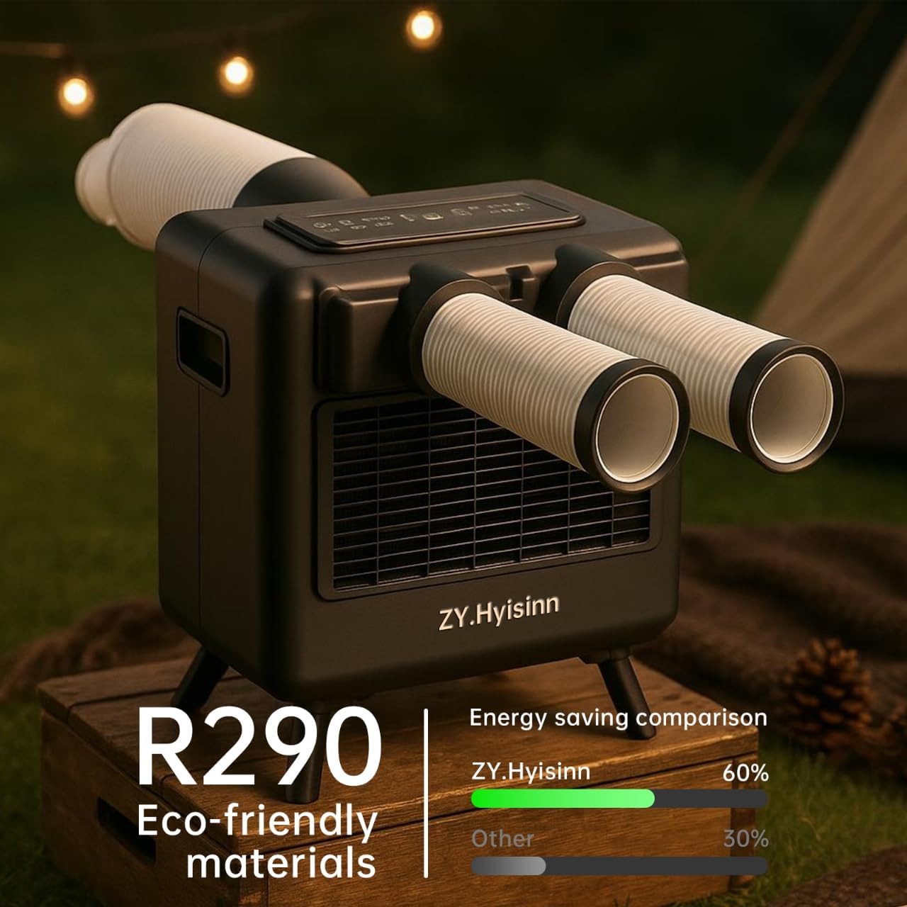 Portable Air Conditioner, 3300BTU Compact Air Cooler,Tent Air Conditioner for Van Life, Camping Tent, Outdoor, Office