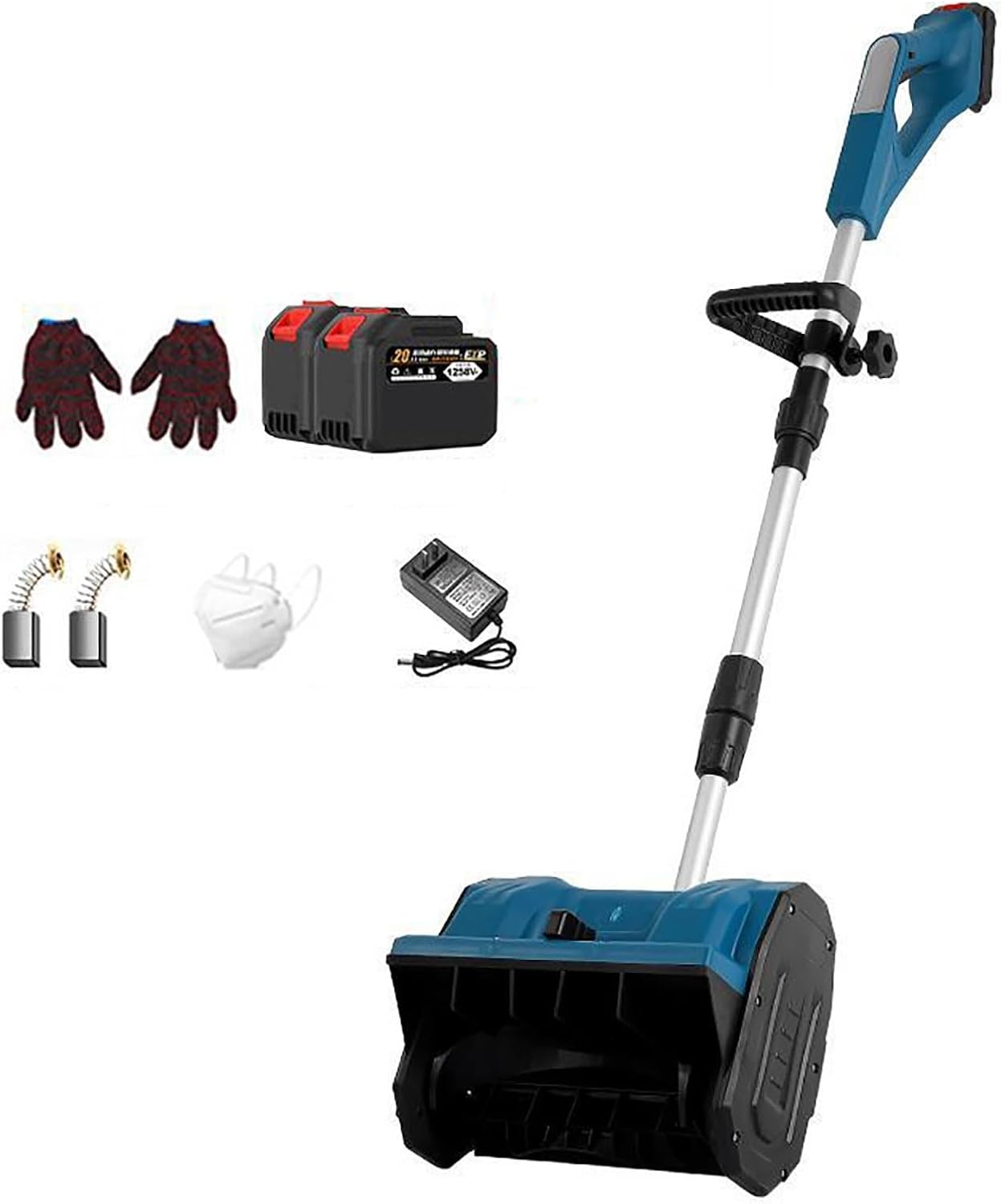 Cordless Electric Snow Shovel, Efficient Snow Thrower with Directional Plate, Lightweight Snow Blower for Driveway Winter Snow Removal(Two Battery)