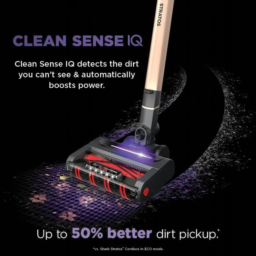 SHARK Stratos Cordless Vacuum with Clean Sense IQ and DuoClean PowerFins HairPro- MultiFLEX- IZ840H, Rose Gold (CRTE93SRKIZ840HRB) (Renewed)