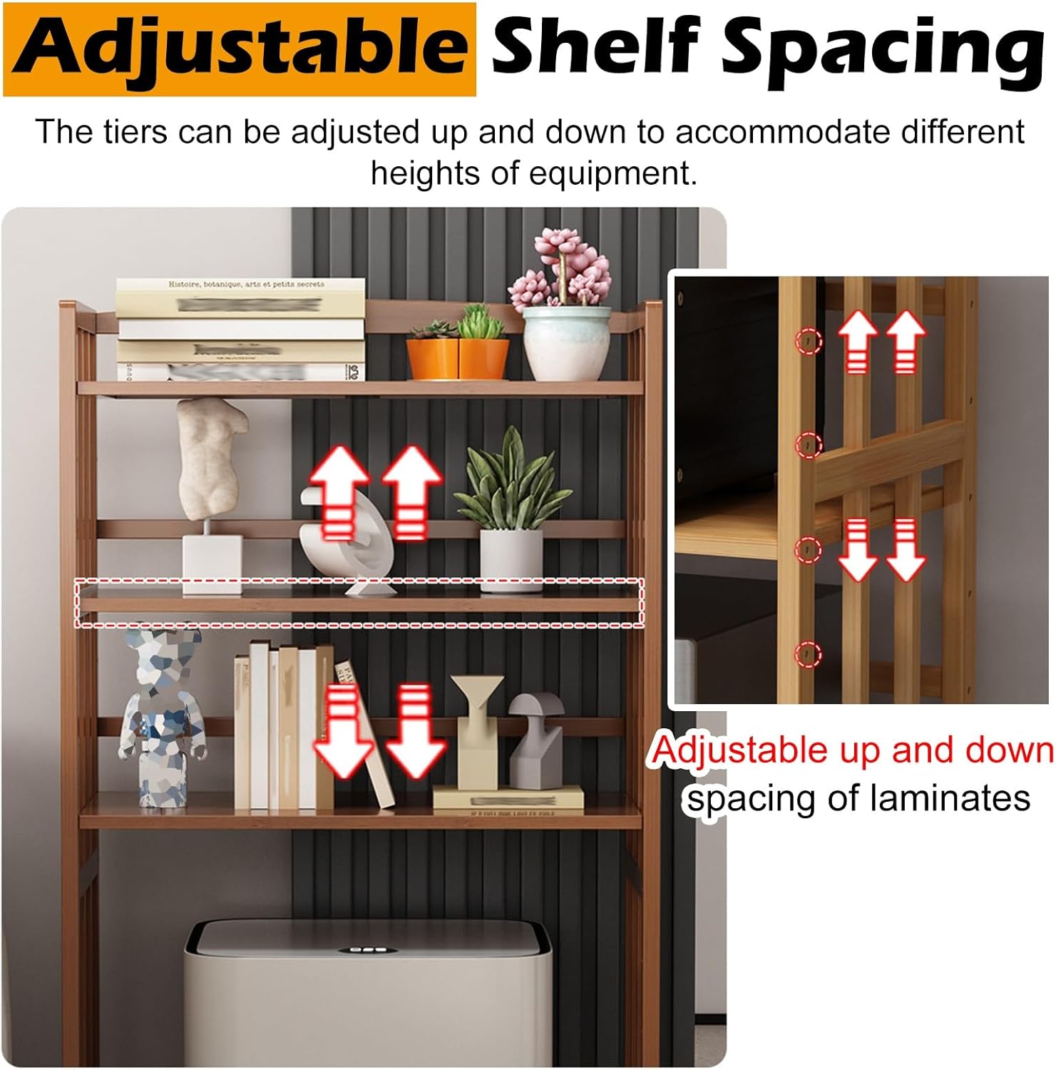 3 Layer Mobile Vacuum Cleaner Storage Stand Rack Holder, 48 Inch Tall Home Living Room Robot Vacuum Display Shelf, Wood Cabinet Side Table(Natural,W 70cm/27.5in)