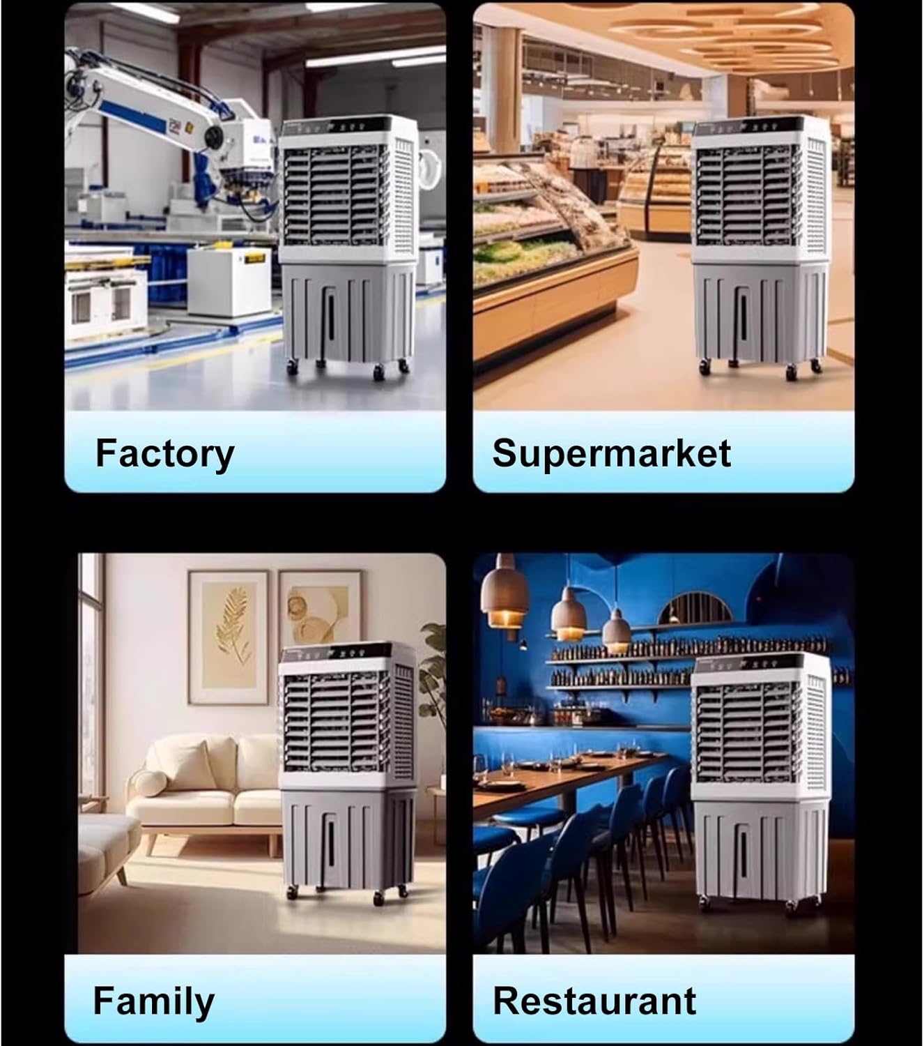 Evaporative Air Cooler for Room, 3 in 1 Portable Swamp Cooler, Air Conditioner Portable, 90°Oscillation, 3 Speed 7.5H Timer, 75L Large Capacity Water Tank for Garage, Patio, Outdoor