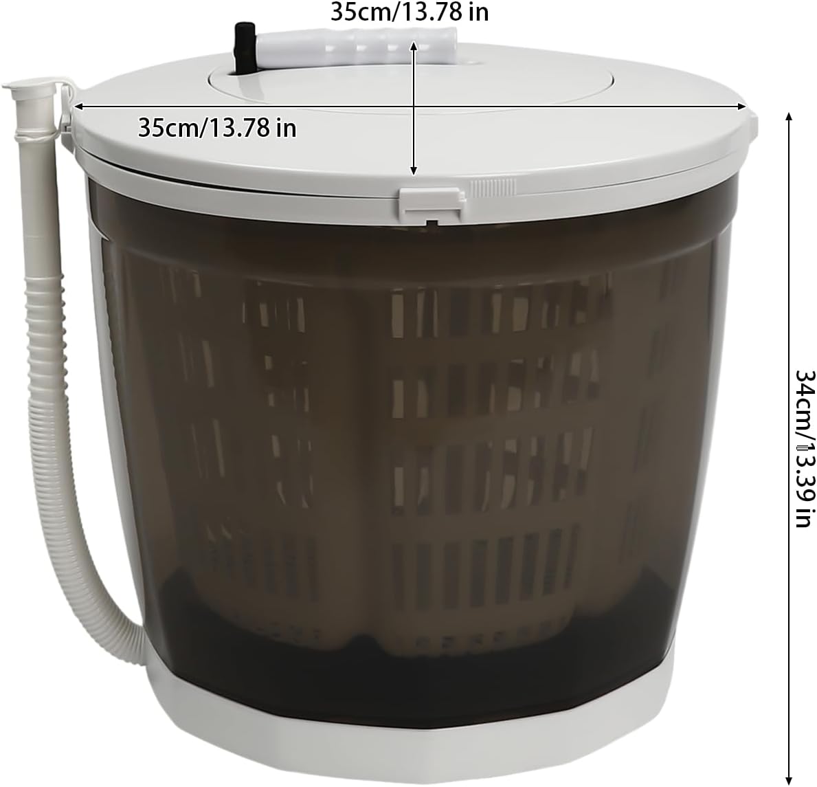 Mini Portable Washing Machine, 2 in 1 Manual Washing Machine, 4.41 Lbs Compact Non-Electric Clothes Spin Dryer Small Washer Machine, Traveling Outdoor Laundry Tool for Camping Apartments Hotel (Grey)