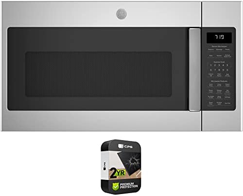 GE JVM7195SKSS 1.9 Cu. Ft. Over-the-Range Sensor Microwave Oven Stainless Steel Bundle with Premium 2 YR CPS Enhanced Protection Pack