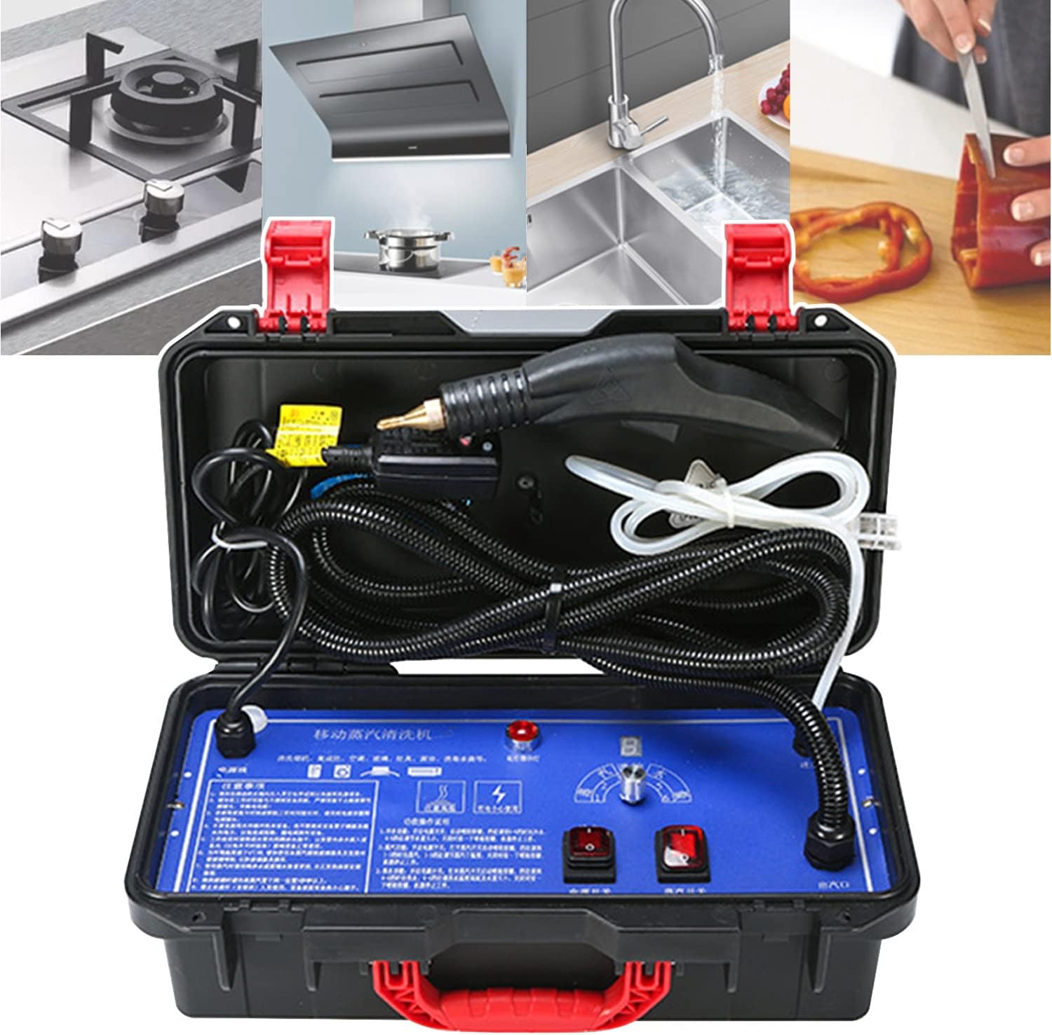 High Pressure Steam Cleaner, 3000W Handheld Steamer, Hand Held Portable Steam Pressure Washer, High Heat Cleaning for Kitchen Home Car