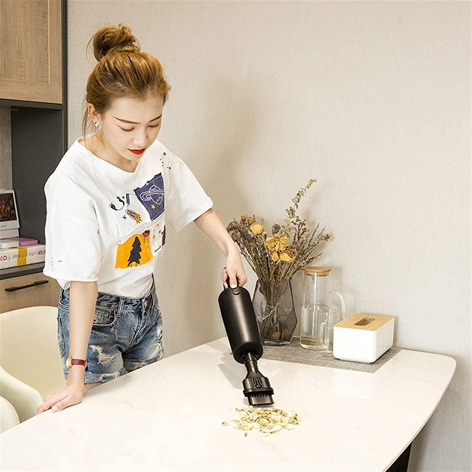 Car Vacuum Cordless 5000Pa 120W High Power Mini Portable Handheld Vacuum Cleaner USB Charging for Car/Home/Pet Hair