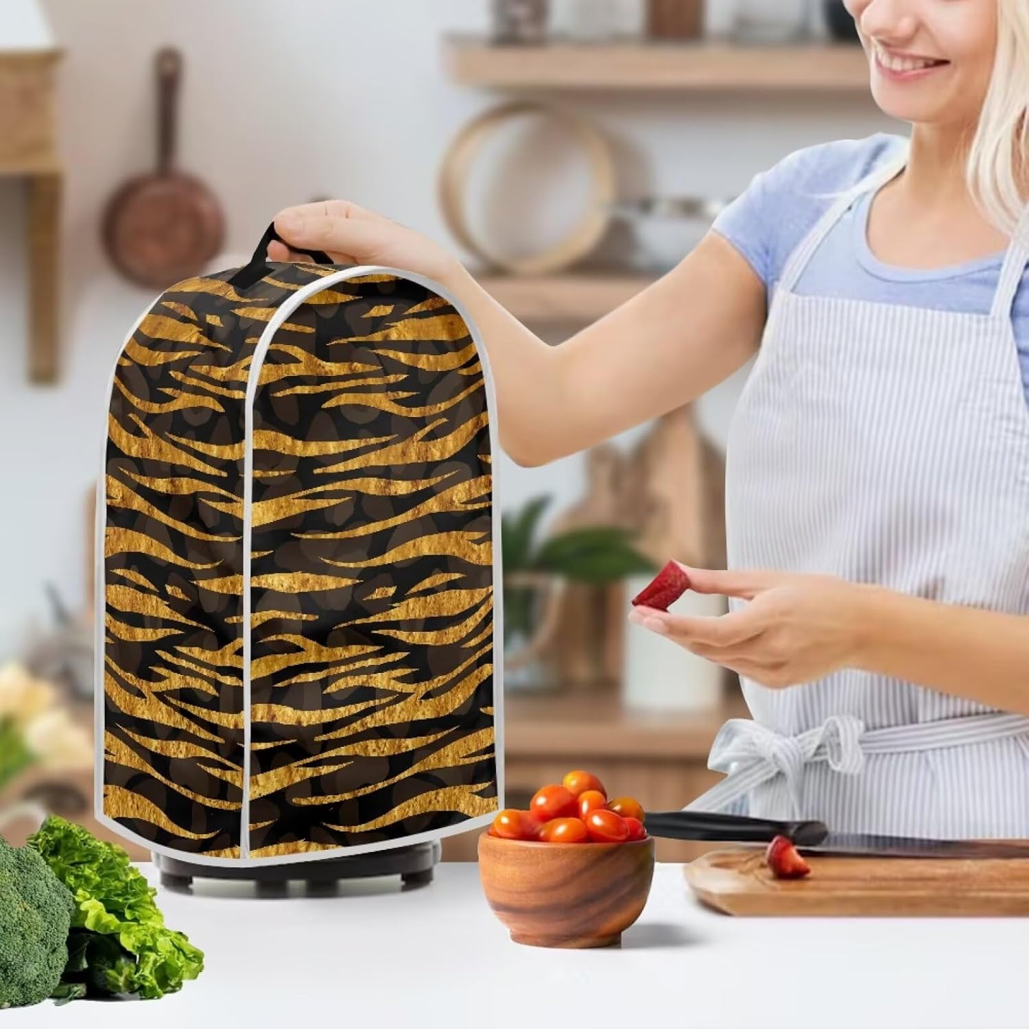 Tiger Stripes Print Blender Protective Cover Stand Mixer Cover Kitchen Appliance Covers with Top Handle Food Processor Juicer Coffee Maker Cover Washable Reusable