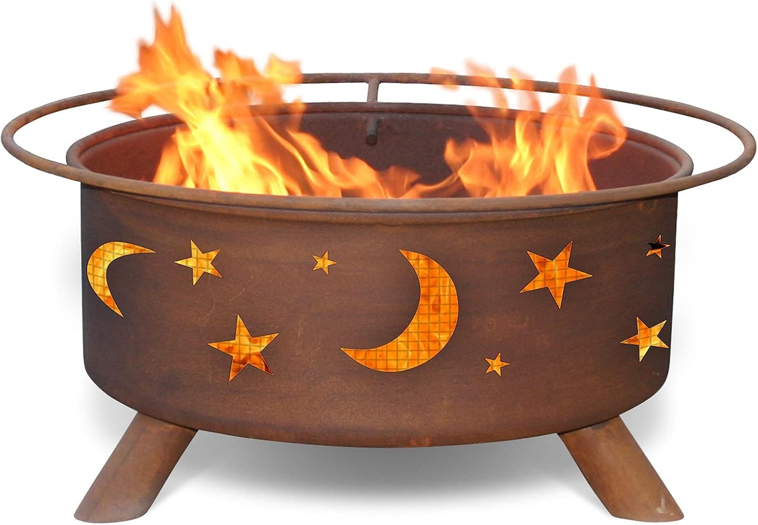 Patina Products F100 Evening SkySteel Outdoor Fire Pit - 24 x 24 x 11 inch - Natural Rust Patina Finish