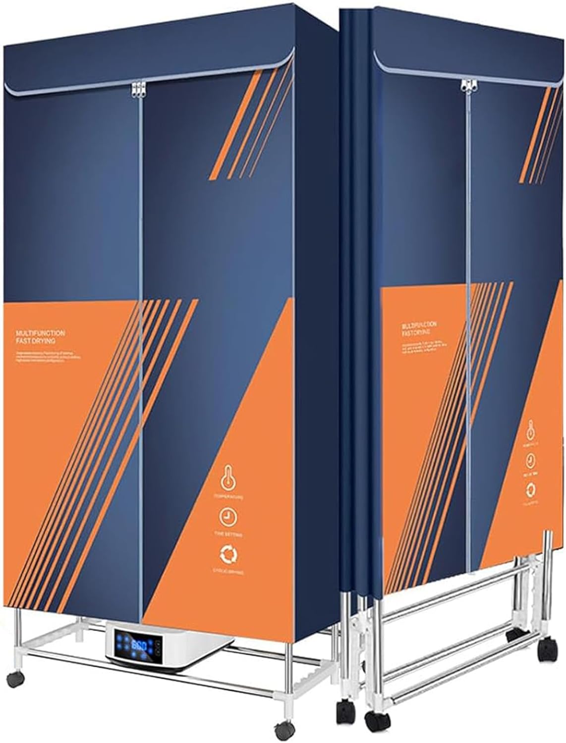 Portable Electric Heated Clothes Airer Dryer Rack, 3-Tier Electric Clothes Drying Rack, Warm Air Drying Wardrobe Automatic Time for Home & Dorms