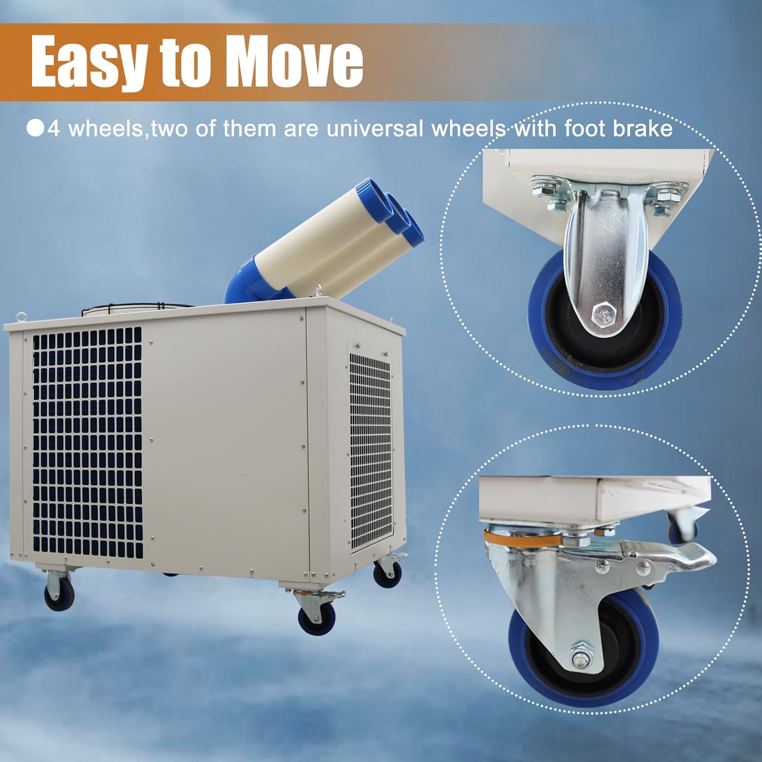 29800Btu/h Industrial Air Conditioner Spot Cooler Portable Commercial Mobile Spot AC 3150W 220V Three Column