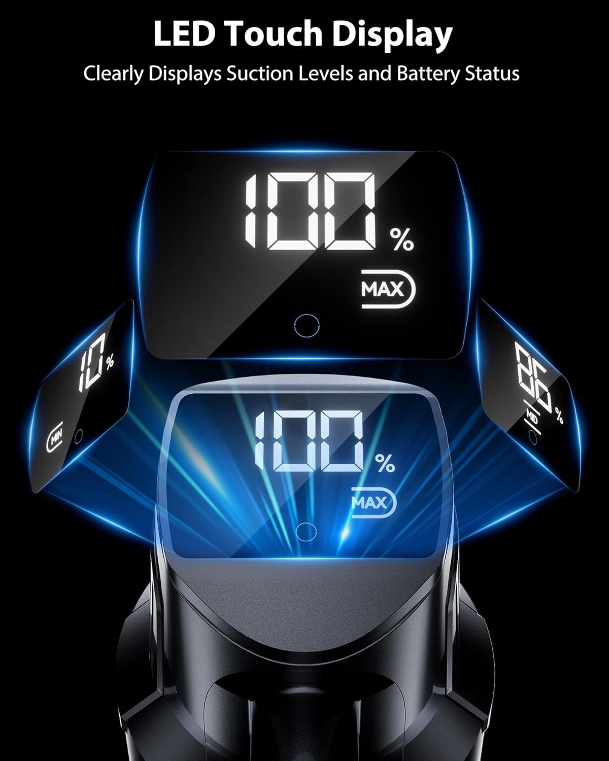 Cordless Vacuum Cleaner, 75Mins/48KPa/600W Self-Standing Stick Vacuum Cleaners for Home, Rechargeable, Lightweight, Anti-Static&Anti-Tangle Brush, for Hard Floor, Carpet, Hardwoods, Pet Hair