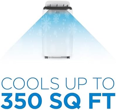 BLACK+DECKER Portable Air Conditioner, 8,000 BTU for Rooms Up To 350 Sq. Ft., Portable AC with Full Function Remote Control & Window Kit, BPT05WTBA, White