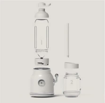 Rectangular Type Retro Mini Blender Tritan BPA BPA Free Jar Smoothie Ice Crush Blender 600mL Capacity KM-112 Ivory Color 220v