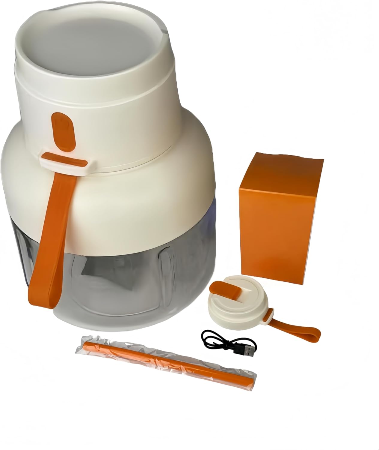 Personal Blender for Smoothies - 40w Mixer Blender with 850ml Capacity, 12-Leaf Stainless Steel Blade, Dual Lids, Type-C Charging, and Auto-Cleaning orange