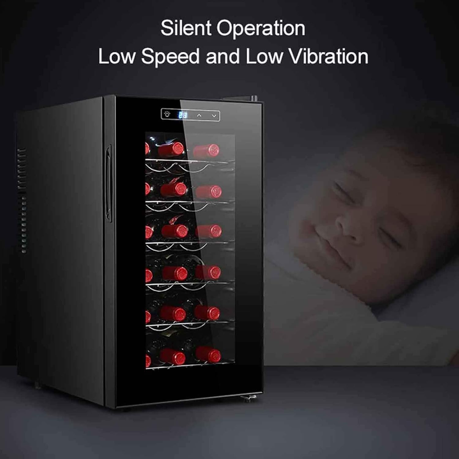 Beverage Refrigerator and Cooler Constant Temperature Wine Cabinet Beer Fridge with Digital Temperature Display LED Light Water Cooler Dispenser Wine