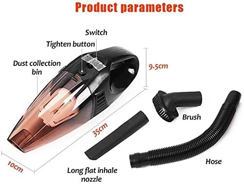 Handheld Vacuum Cordless,Car Strong Suction DC 12V Wet Dry Handheld Portable Pet Hair Cleaner(Orange)