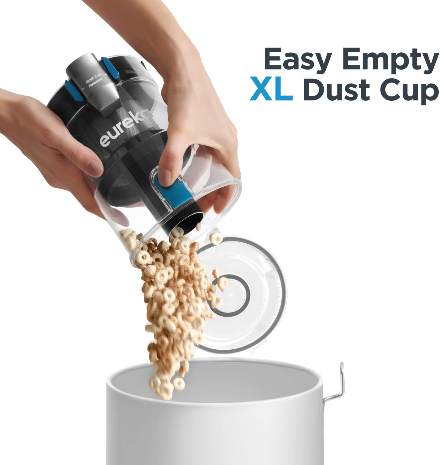 Eureka Lightweight Cordless Vacuum Cleaner, High Efficiency Powerful Motor LED Headlights, Convenient Stick and Handheld Vac, Black