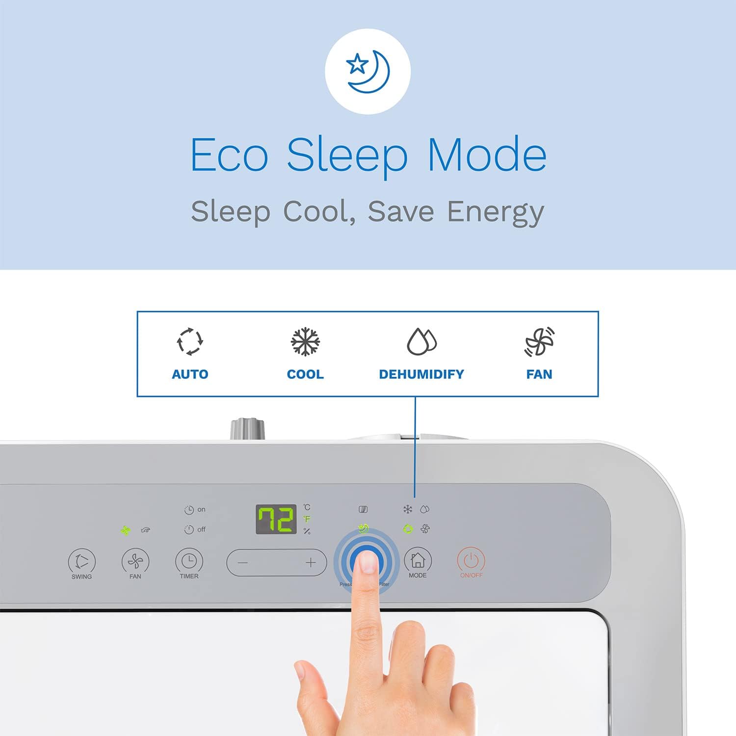 hOmelabs Portable Air Conditioner 12000 BTU - Cools Rooms up to 450 Sq. Ft. - Quiet AC Unit with Wheels, Washable Filter and Remote Control (New DOE 7200 BTU)