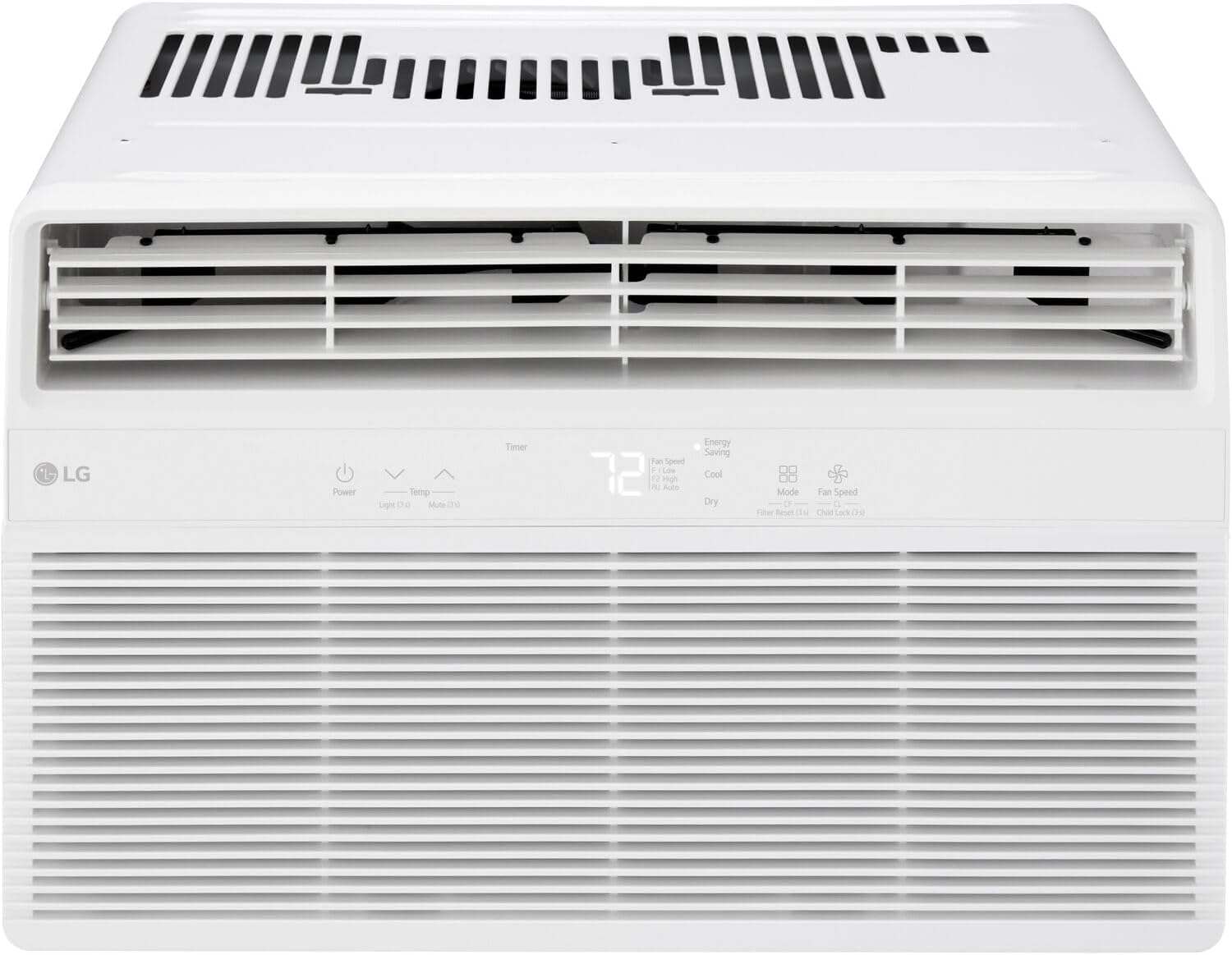 LG 8,000 BTU Window Air Conditioner with Dehumidifier, 115V, Window AC for Medium Rooms up to 350 Sq. Ft. (25' x 14'), Window Unit AC with Remote Control, 3 Speeds, Auto-Restart, 24-Hour Timer, White
