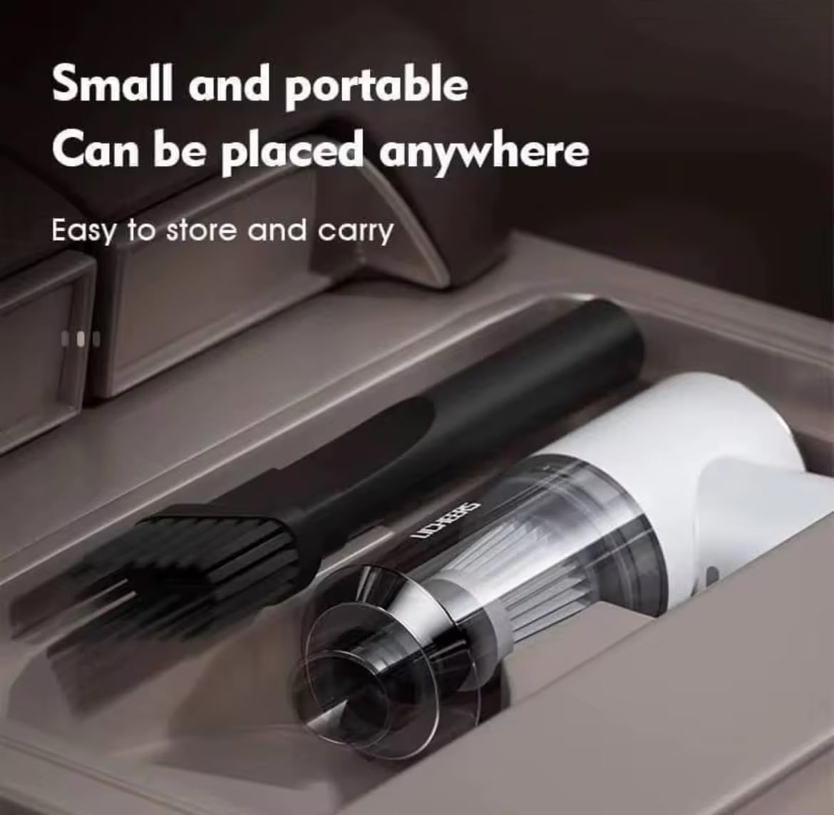 Portable Mini Vacuum Cleaner, Cordless Handheld, USB Rechargeable, with Brush & Nozzle Attachments, for Home Car Office
