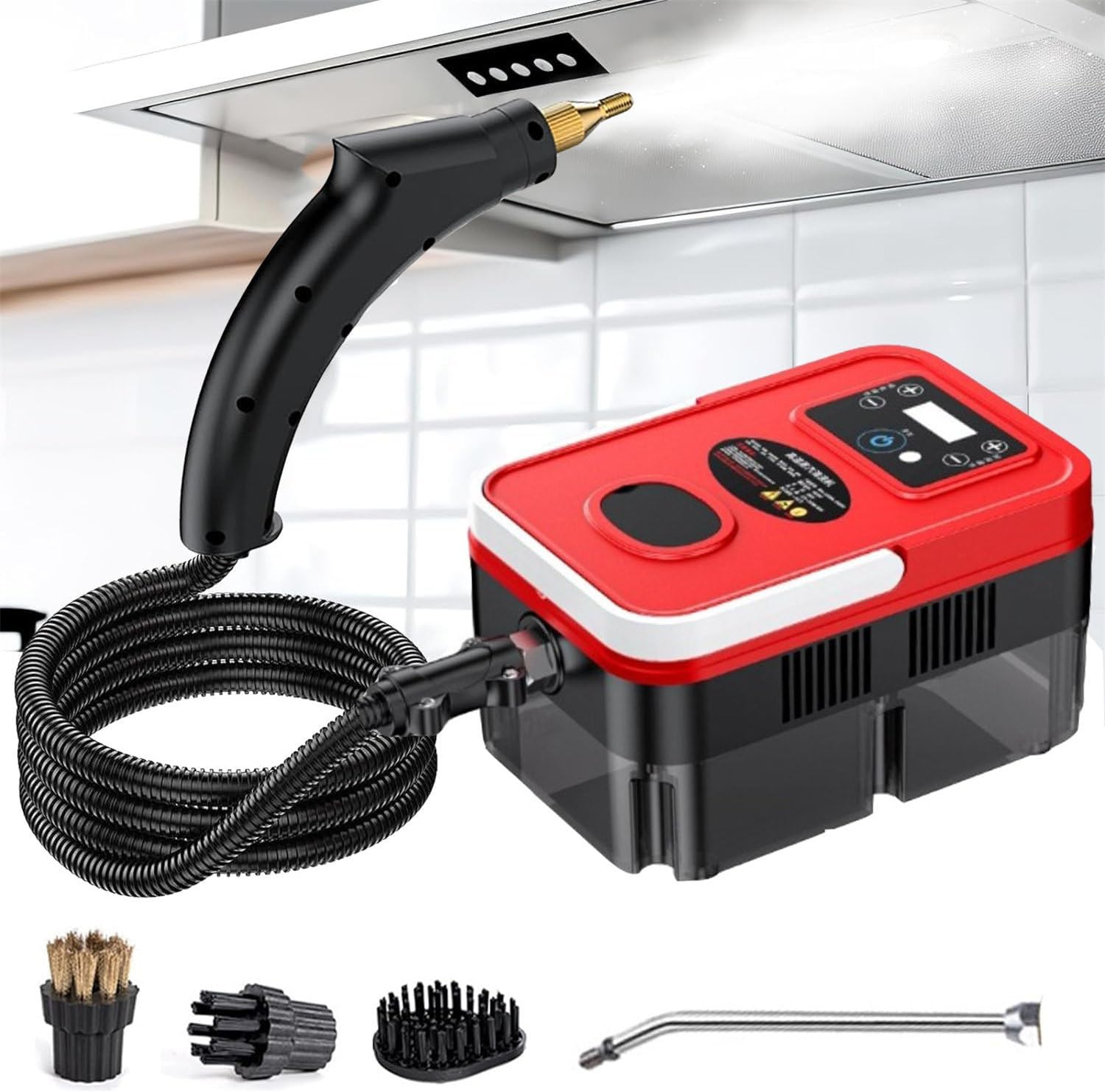 High Pressure Steam Cleaner, 1600W Steamer for Cleaning, Grout Steamer,Steam Mop, for Kitchen, Bathroom, Car, Grout and Tile,Red