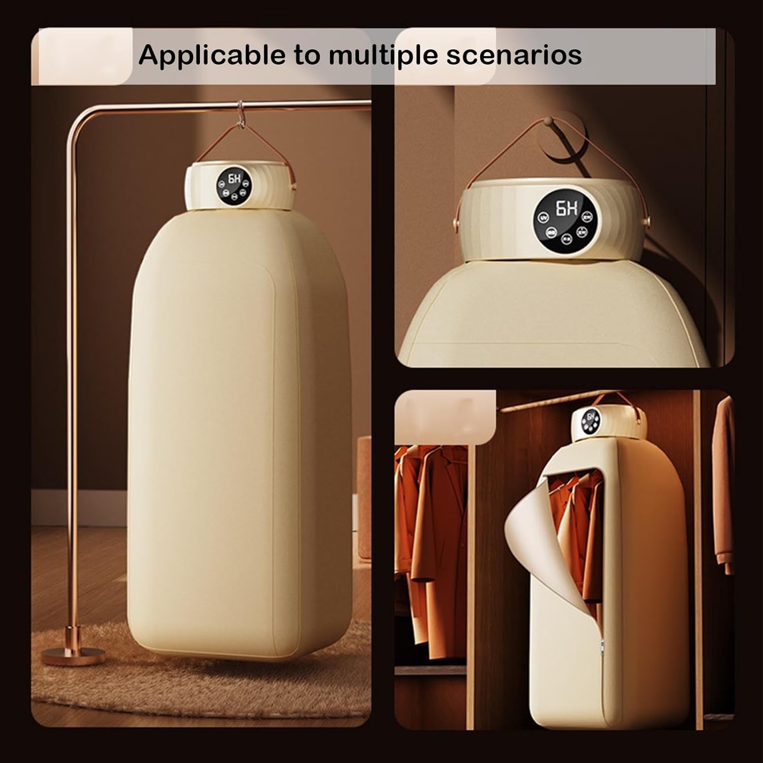 650w Portable Foldable Clothes Dryer 3 Gear Adjustment With Remote Control, Mini/Small Compact Clothes Drying Quiet And Fast-Drying For Apartment, RV, Travel