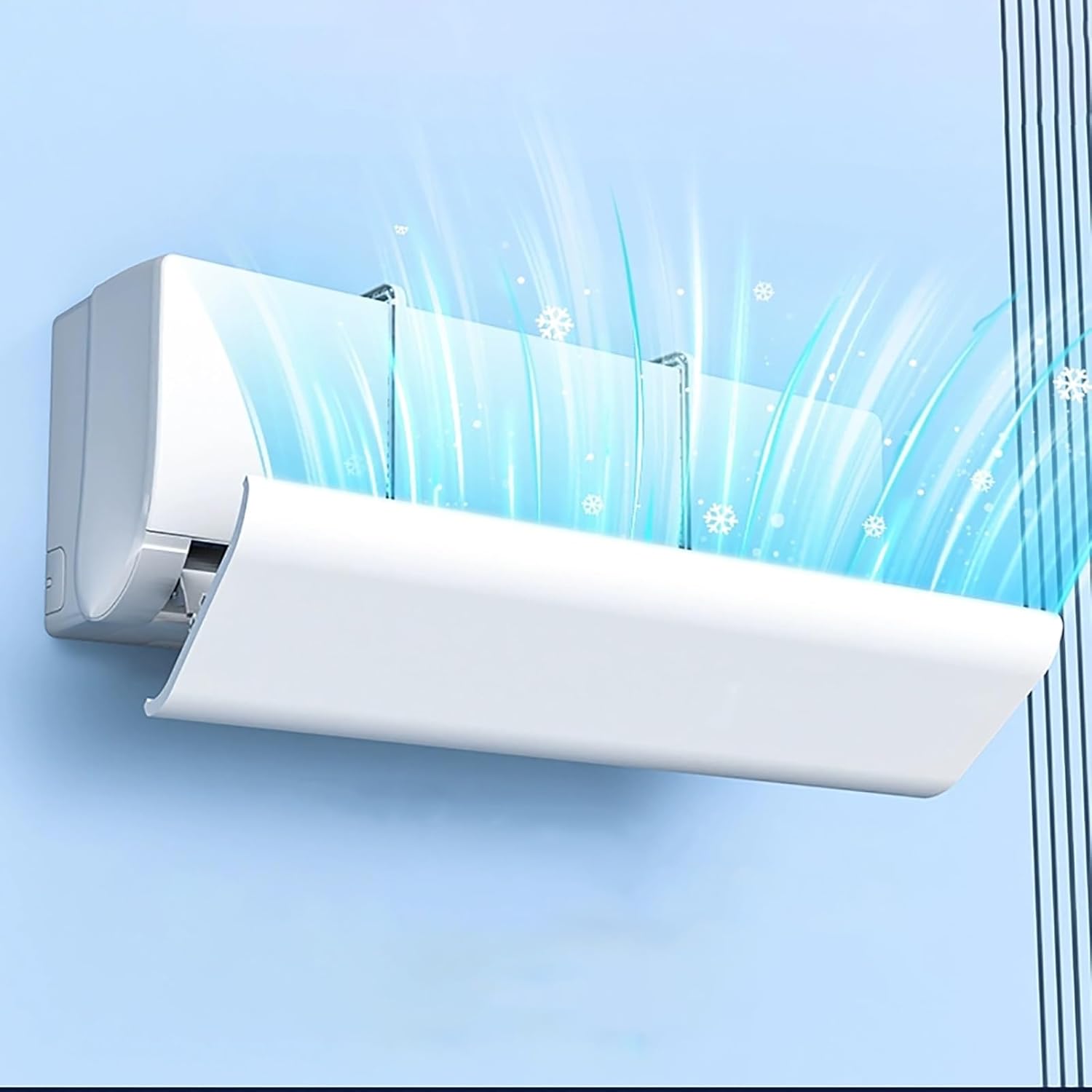 Universal Air Conditioner Deflector, Adjustable Air Conditioning Baffle, Anti-Direct Blow Baffle, Easy to Install, for Winter & Summer Use