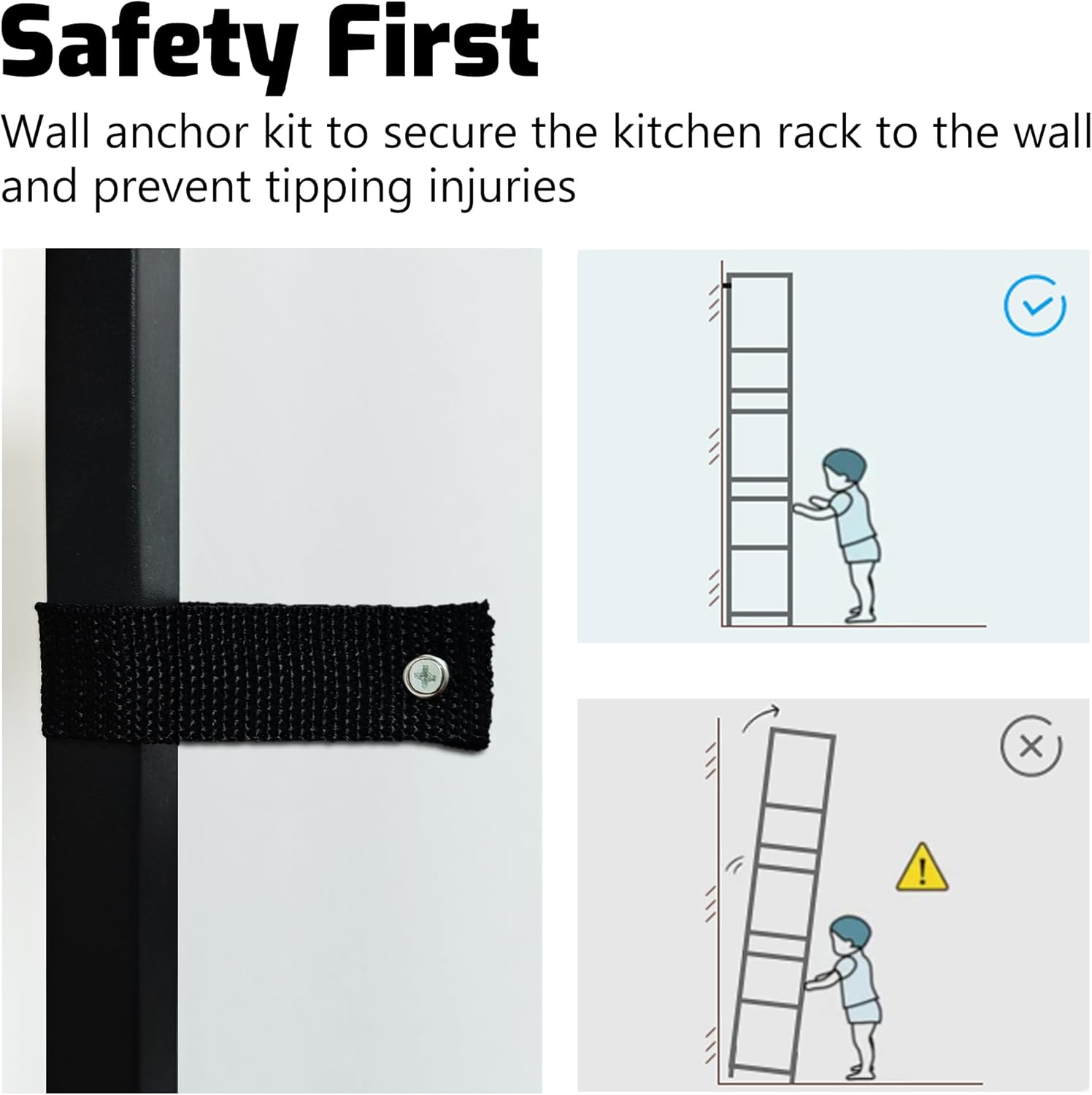 Bakers Rack with Power Outlet,Industrial Microwave Oven Stand with Wooden Serving Trays and Wine Rack,6-Tier Free Standing Kitchen Storage Shelf Bakers Rack,Kitchen Rack Organizer with Storage