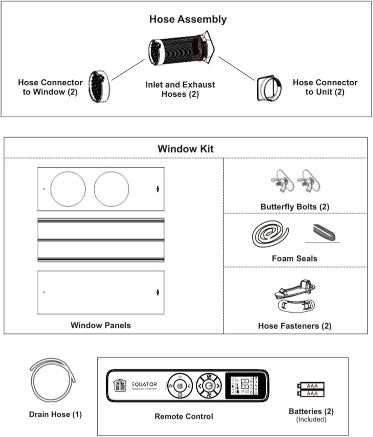 Equator 16,000 BTU Inverter Portable Air Conditioner with Heat Pump, Dual Hose, 4-in-1 Mode, Auto Swing, Touch Panel, Remote, Quiet, 700 Sq. Ft., 110V