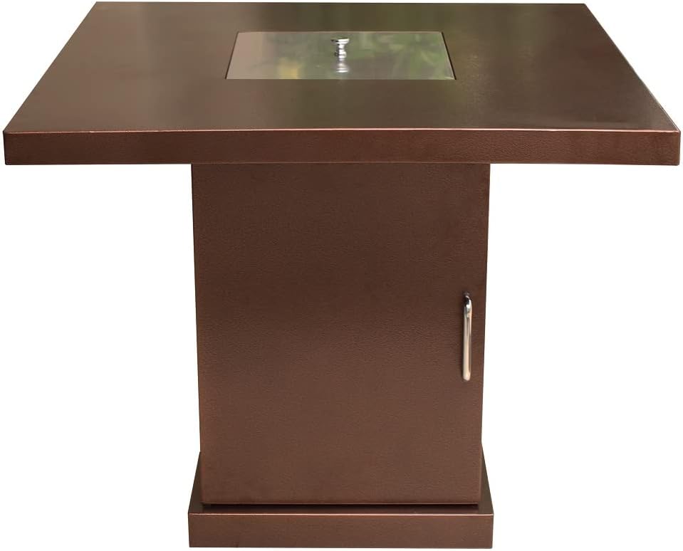 AZ Patio Heaters Outdoor Conventional Propane Fire Pit in Hammered Bronze with Cover