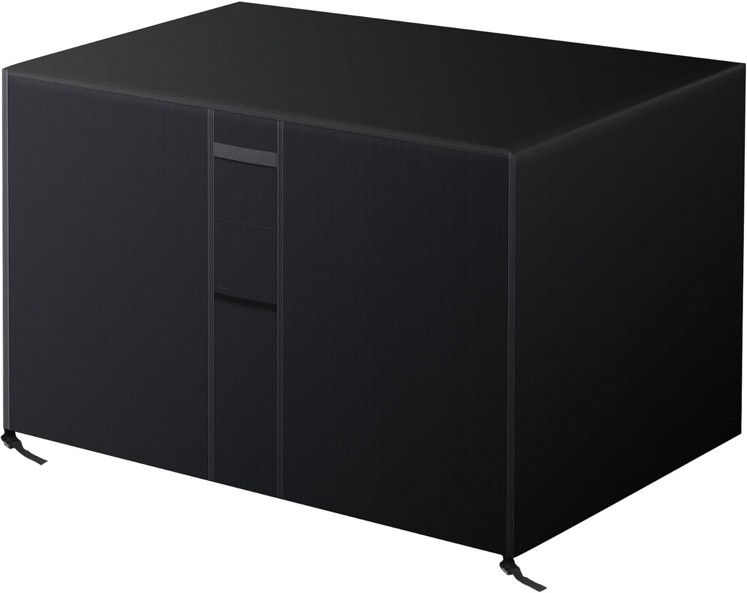 Rectangular Fire Pit Cover 287x155x82cm Waterproof and Breathable Waterproofing Balconies 420D Oxford Fabric/Inner PU Coated with Silver Waterproof Patio Table Cover -Black.