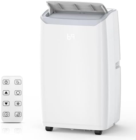 14000 BTUs Portable Air Conditioners with Remote Control, 3-in-1 Portable AC Unit with Fan & Dehumidifier for Room up to 750 sq.ft., Smart/Sleep Mode, 24H Timer, Installation Kit