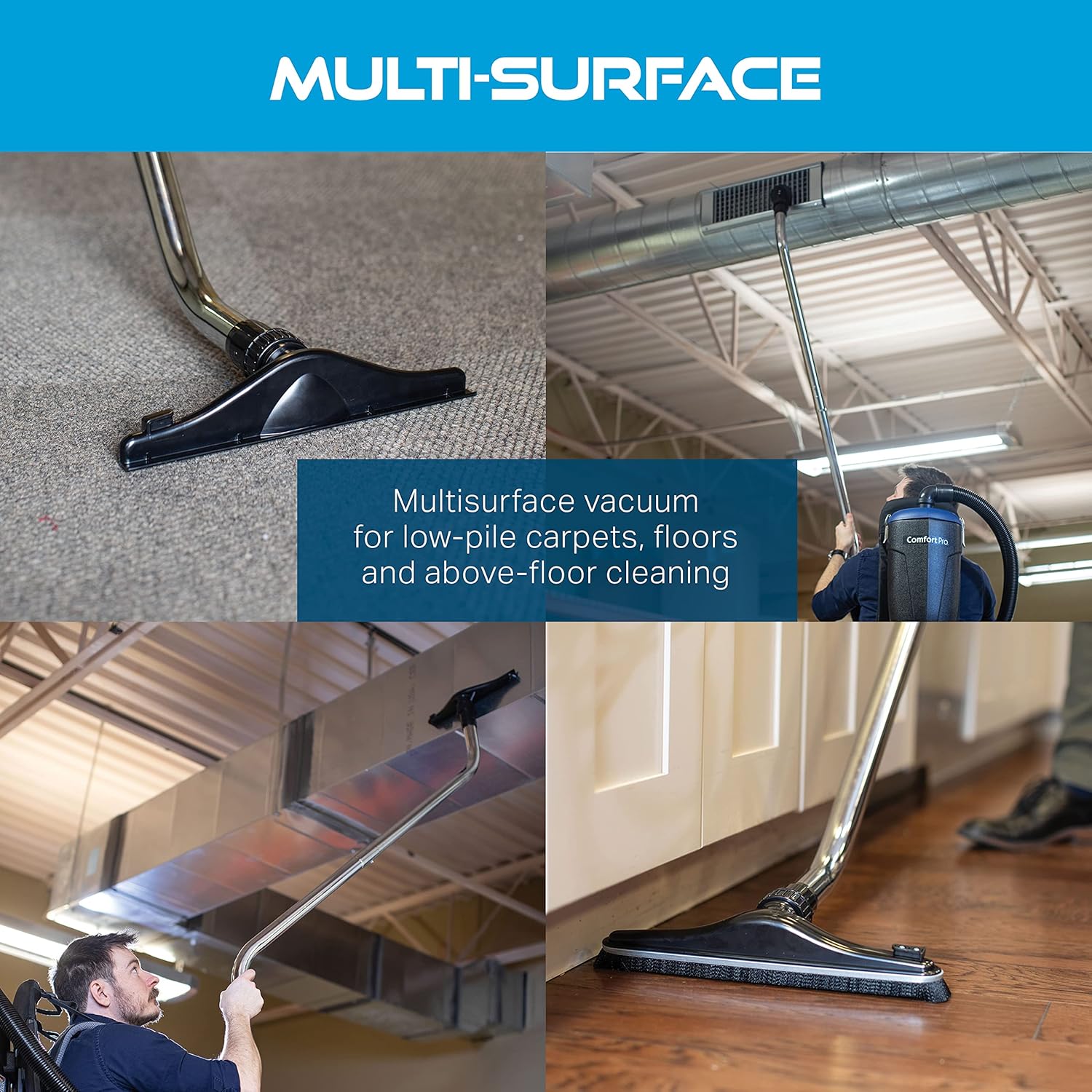 Powr-Flite Comfort Pro Backpack Vacuum Cleaner, 6 Quart Commercial Vacuum Cleaner with Premium Tool Kit, HEPA Vacuum, BP6S