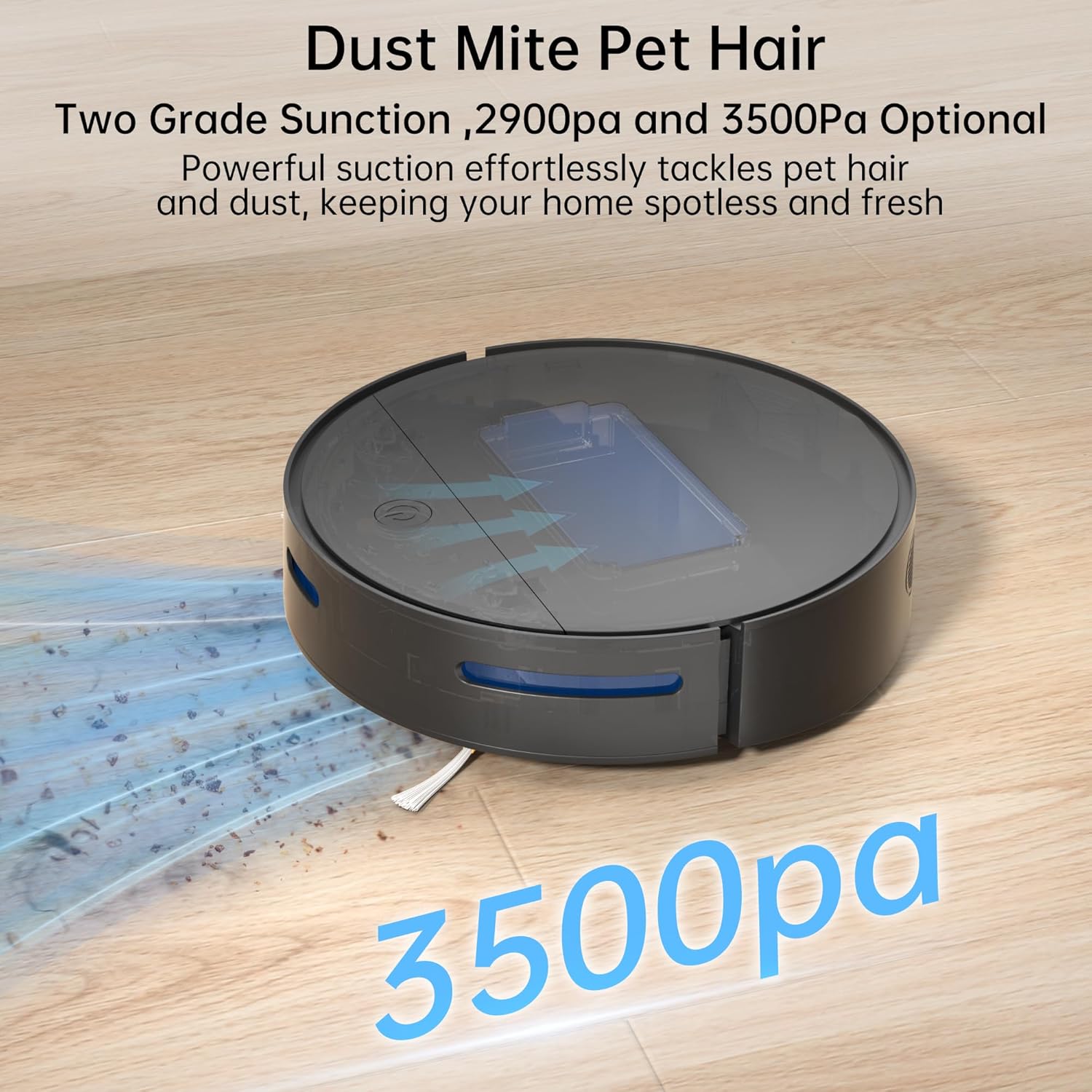 Robot Vacuum Cleaner, Upgraded 3500Pa Powerful Sunction Robot Vacuum with Remote Control,Automatic Self-Charging,Long Run Time,Slim,Quiet Robotic Vacuum Cleaner for Carpet Pet Hair