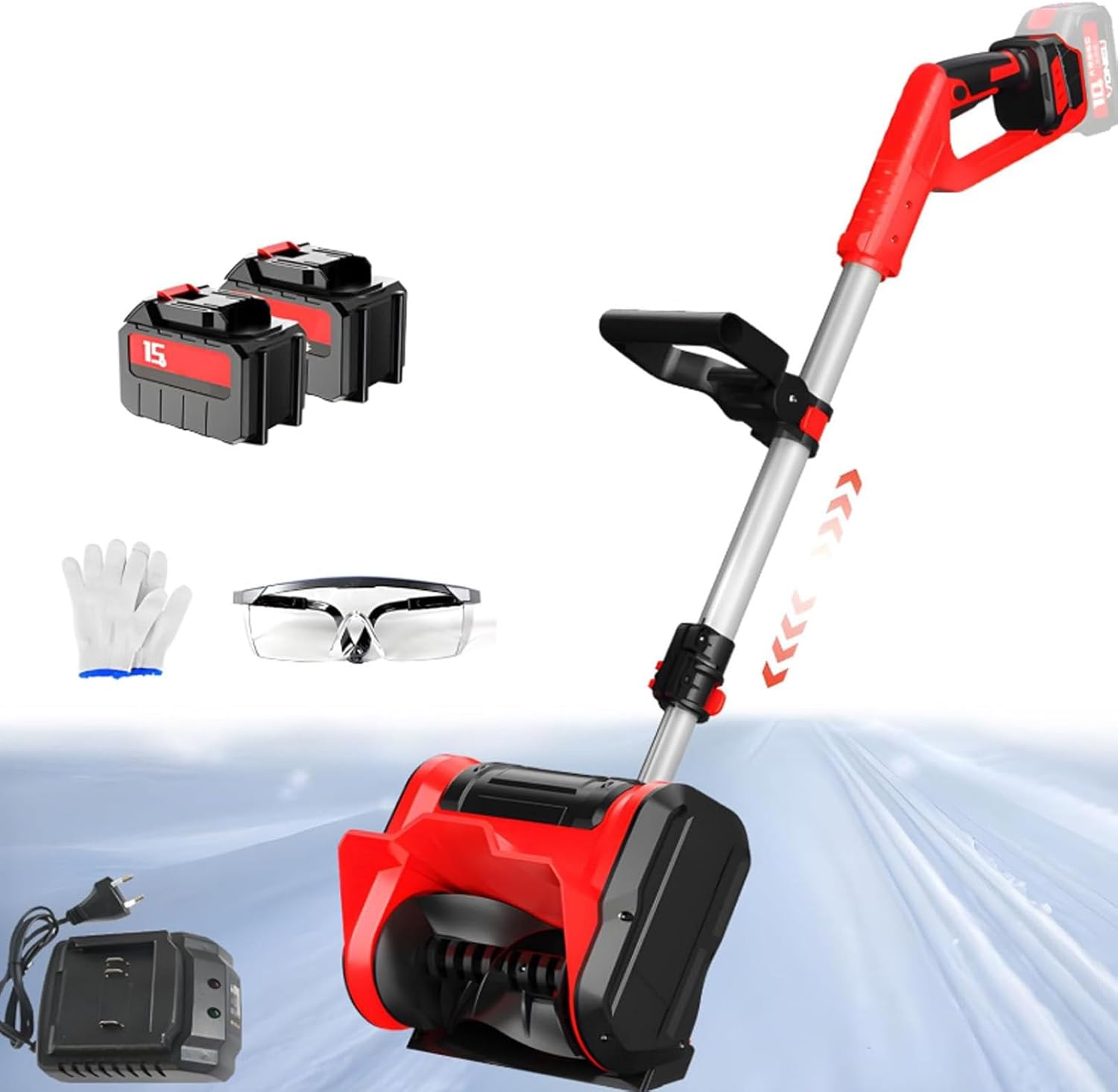 Battery Powered Snow Shovel,Cordless Snow Shovel,Electric Snow Blower for Driveway with Adjustable Handle & Telescopic Pole, for Patio, Playground, Farm