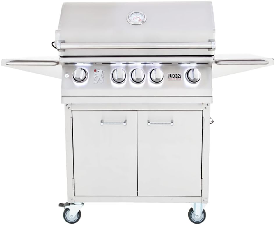 Lion 32 Inch Stainless Steel Propane Gas Grill On Cart