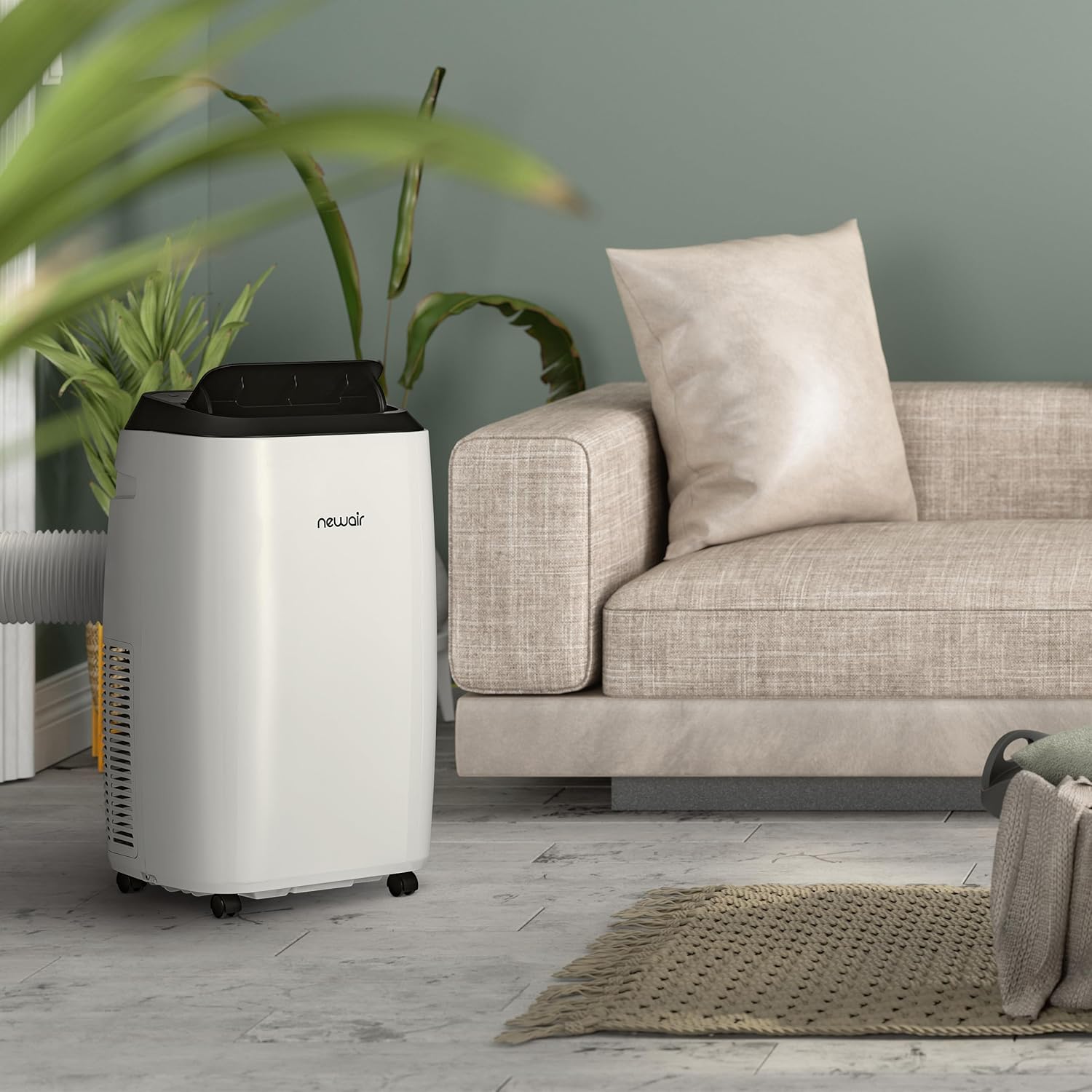 Newair Portable Air Conditioner | 14,000 BTU | White | Modern AC Design with Easy Setup Window Venting Kit, Self-Evaporative System, Quiet Operation, Dehumidifying Mode with Remote and Timer