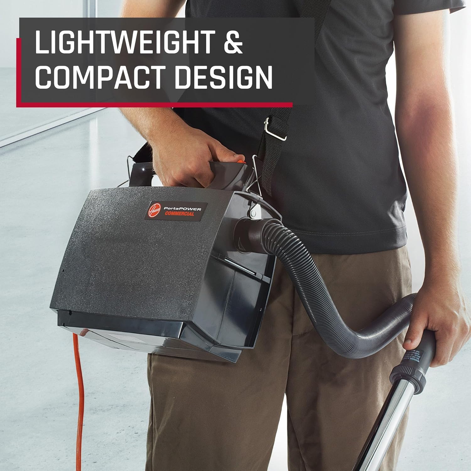 Hoover Commercial PortaPower Lightweight Canister Vacuum Cleaner, Bagged Canister Vac with Attachments, 2-in-1 Vac and Blower, Corded Vacuum Cleaners for Commercial Use