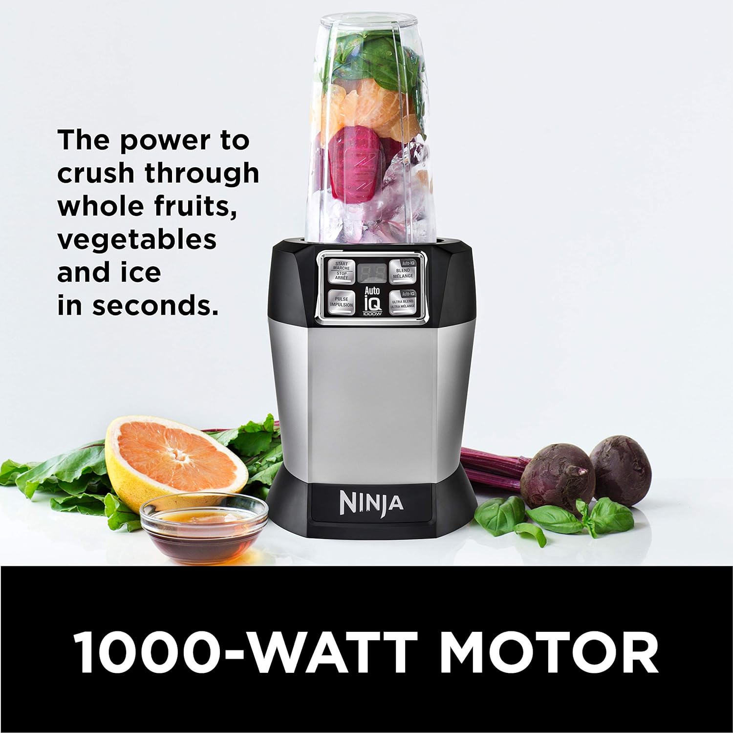 Ninja BL481C Nutri-Ninja Auto-iQ Blender, Silver
