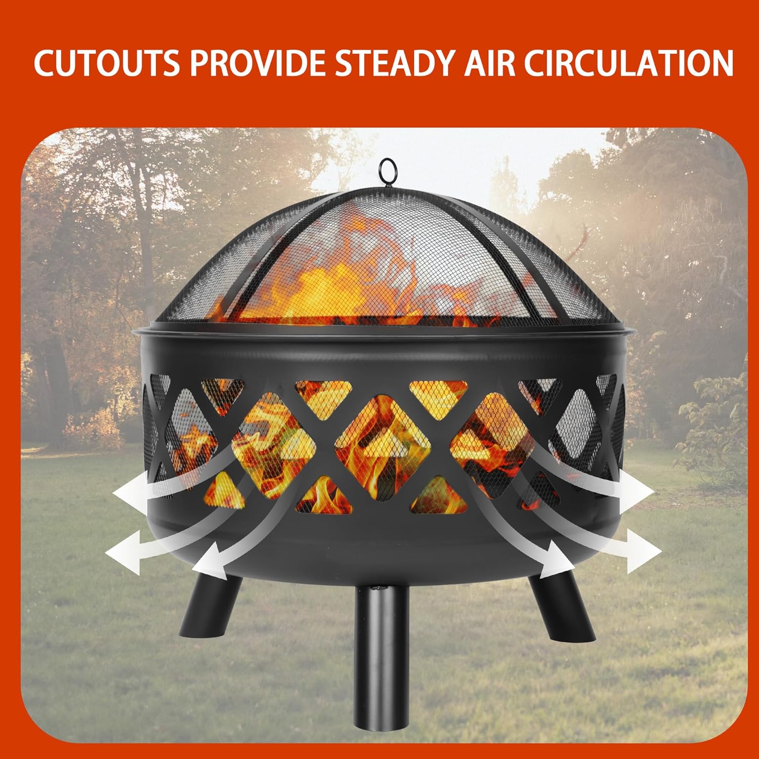 Red Mountain Valley 24'' Fire Pit with Green Tabletop Smokeless Fire Pit