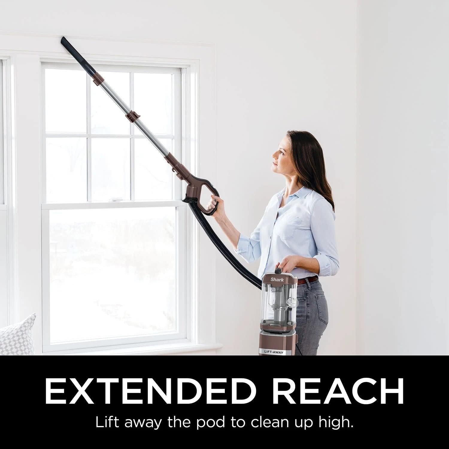 SHARK LA455 Rotator Vaccum Upright Vacuum with Self-Cleaning Brushroll Powerful Pet Hair Pickup and HEPA Filter, Lift-Away w/DuoClean, Brown