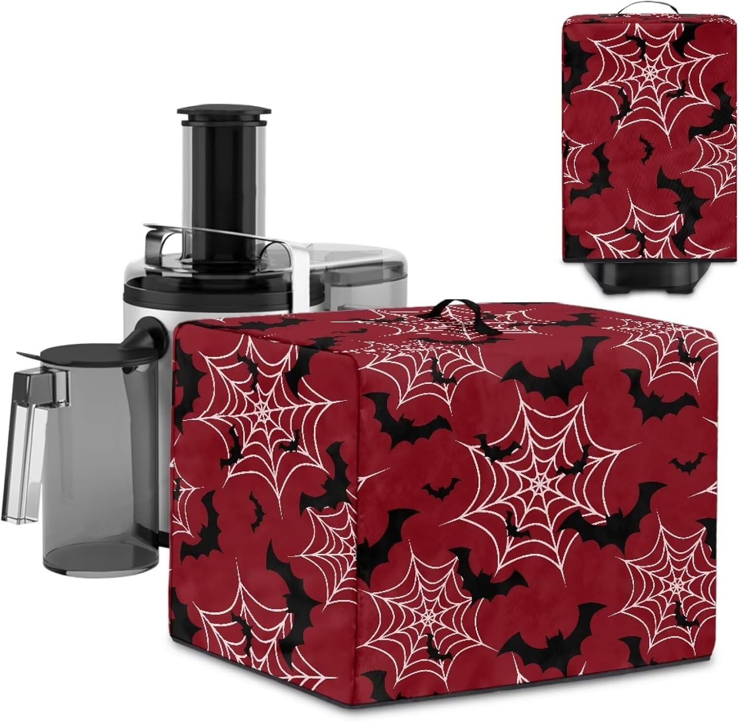 Bat Spider Web Blender Cover with Floral Prints – Juicer Dust Cover for Kitchen, Fits Most Small Appliances, Easy to Store & Wash, Stylish Home Decor