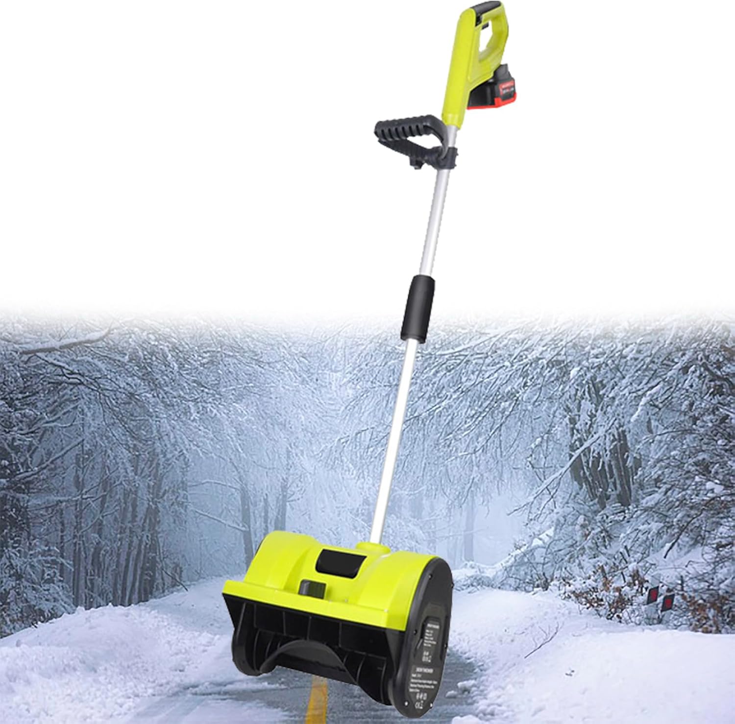 Cordless Snow Shovel Kit, 20V 32cm, with 2 Battery + Charger, Cordless Snow Blower, for Driveway, Patio, and Deck Clearing