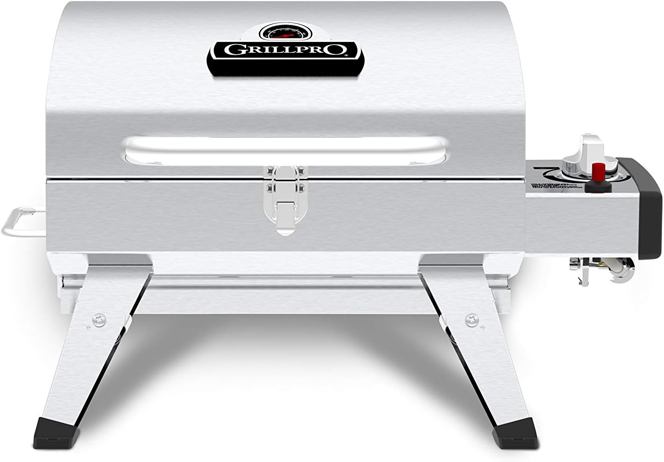 GrillPro Stainless Steel Portable Tabletop Gas Grill