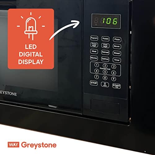 Greystone 0.9 Cubic Foot, Built-In Microwave, Digital Touchpad, LED Display, Includes Trim, Black