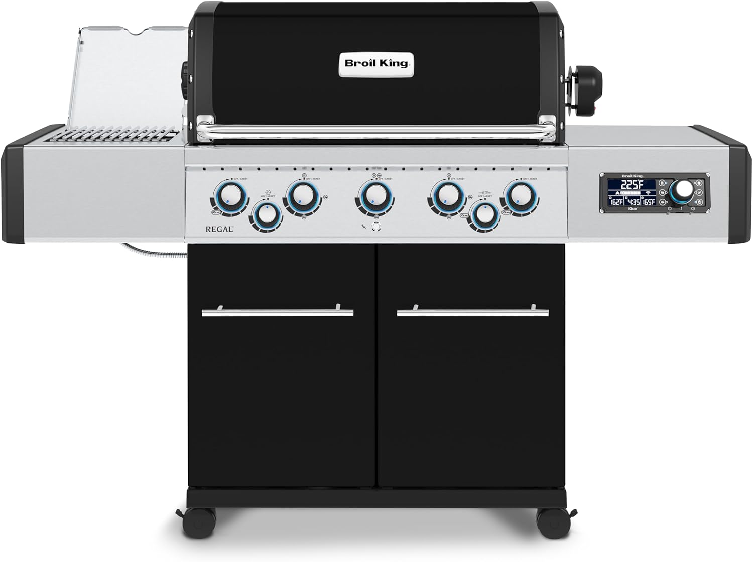 Broil King 688244 Regal Q 590 Pro IR 5-Burner Propane Gas Grill in Stainless Steel with Side Burner and Rear Rotisserie Burner